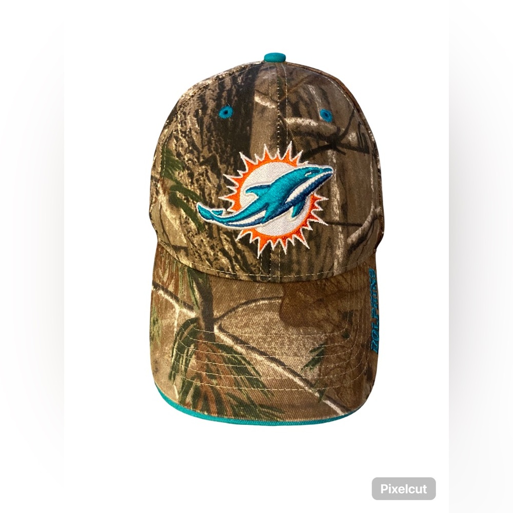 Vintage Miami Dolphins Camouflage Adjustable Hat NFL Team Apparel